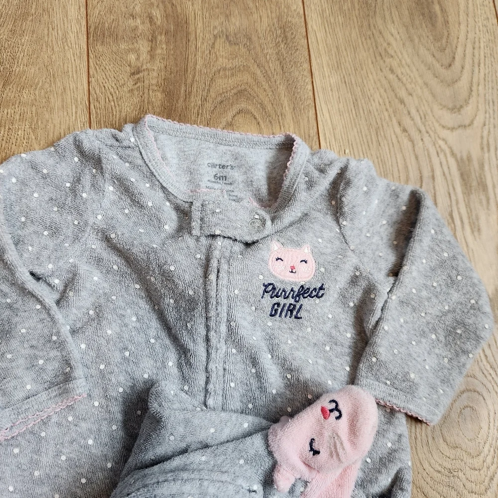 Girls 6m Carter's Terry Cloth Footies